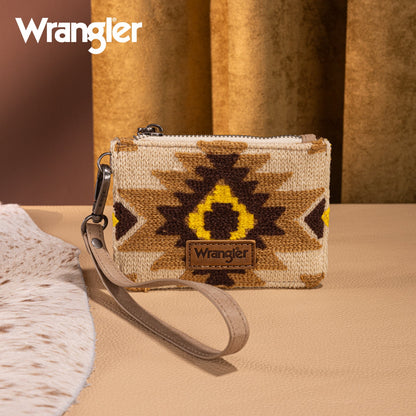 WG226-W069 Wrangler Aztec Print Card Wallet -Tan