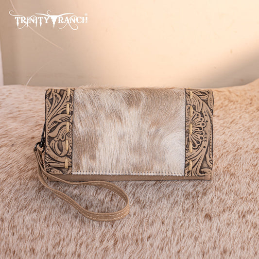 TR199-W018  Trinity Ranch Hair-On Cowhide Toole Collection Wallet