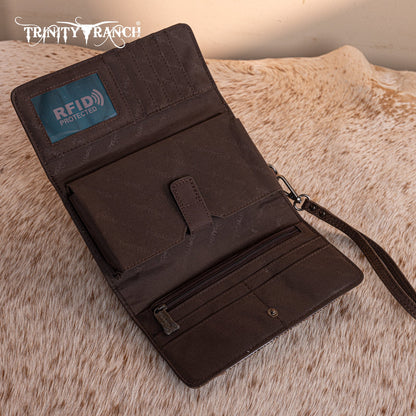 TR199-W018  Trinity Ranch Hair-On Cowhide Toole Collection Wallet
