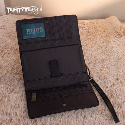 TR199-W018  Trinity Ranch Hair-On Cowhide Toole Collection Wallet