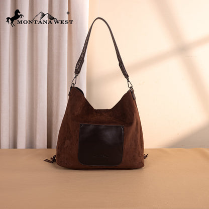 MW1341-918  Montana West Boot Stitch Fringe Hobo Bag