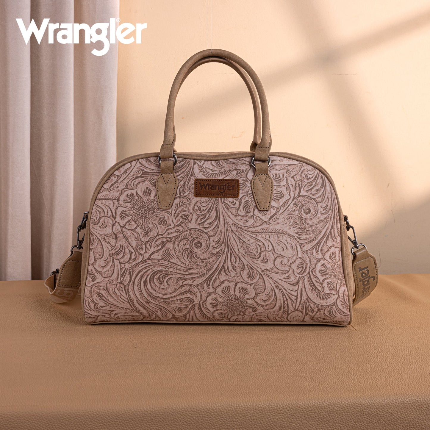 WG277-5110KH   Wrangler Vintage Floral Printed Duffle Bag - Khaki