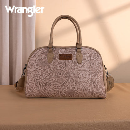WG277-5110KH   Wrangler Vintage Floral Printed Duffle Bag - Khaki