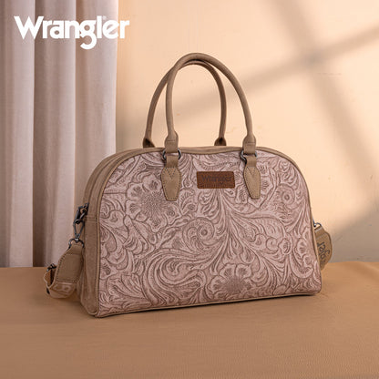WG277-5110KH   Wrangler Vintage Floral Printed Duffle Bag - Khaki