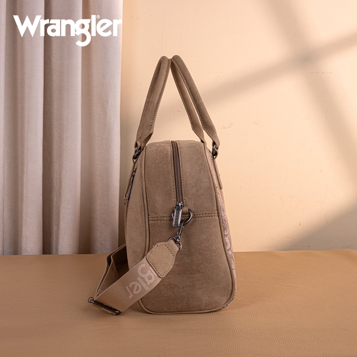 WG277-5110KH   Wrangler Vintage Floral Printed Duffle Bag - Khaki