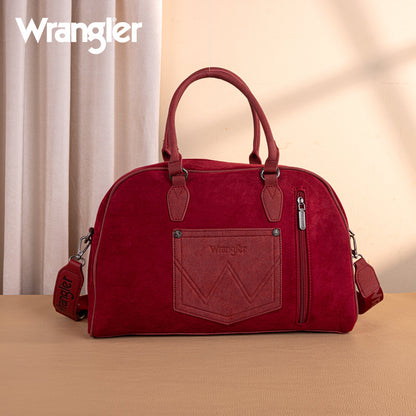 WG277-5110BDY   Wrangler Vintage Floral Printed Duffle Bag - Burgundy