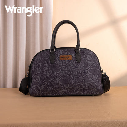 WG277-5110BK   Wrangler Vintage Floral Printed Duffle Bag - Black