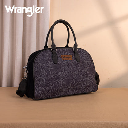 WG277-5110BK   Wrangler Vintage Floral Printed Duffle Bag - Black