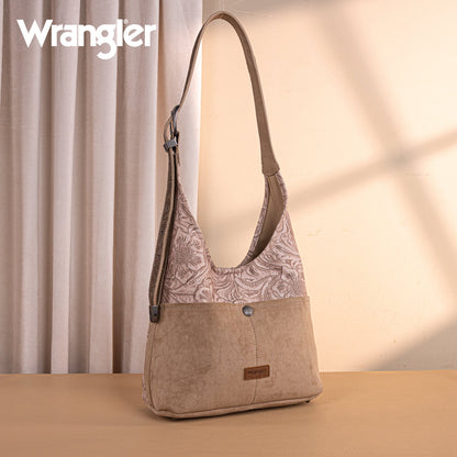 WG277-9182KH  Wrangler Vintage Floral Printed Hobo Bag-Khaki