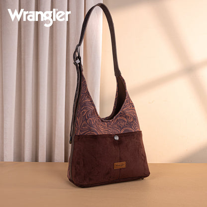 WG277-9182CF  Wrangler Vintage Floral Printed Hobo Bag-Coffee