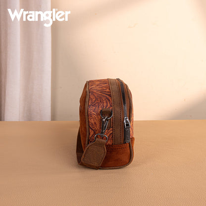 WG277-1833BR   Wrangler Vintage Floral Printed Small Crossbody Bag - Brown