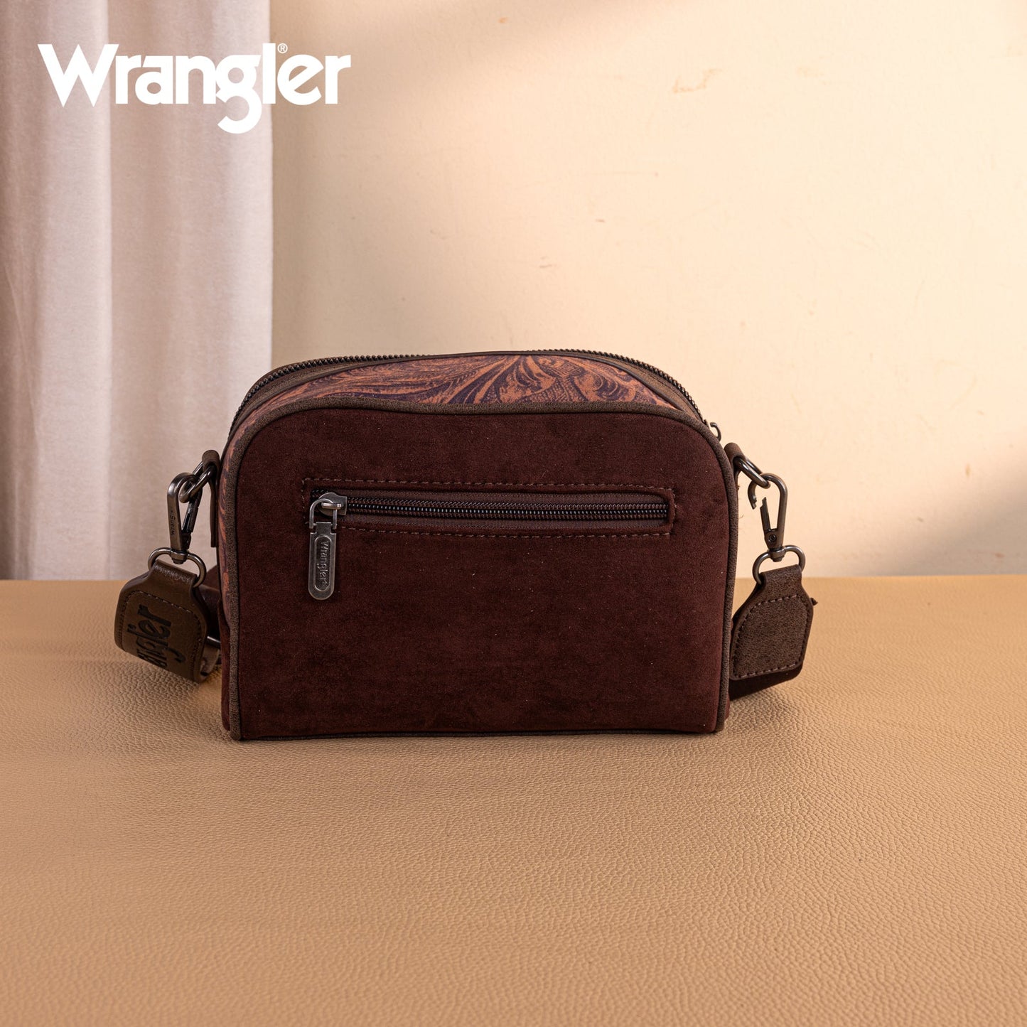 WG277-1833CF   Wrangler Vintage Floral Printed Small Crossbody Bag - Coffee