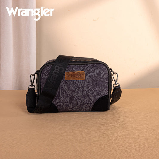 WG277-1833BK   Wrangler Vintage Floral Printed Small Crossbody Bag - Black
