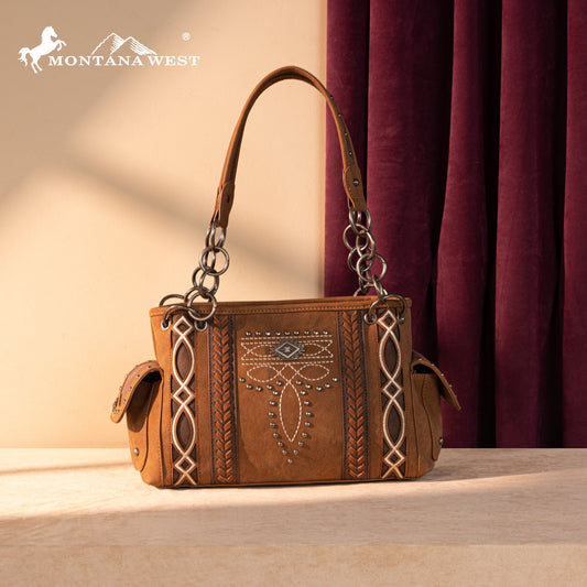 MW1325G-8085  Montana West Cut-Out Embroidered Concealed Carry Satchel