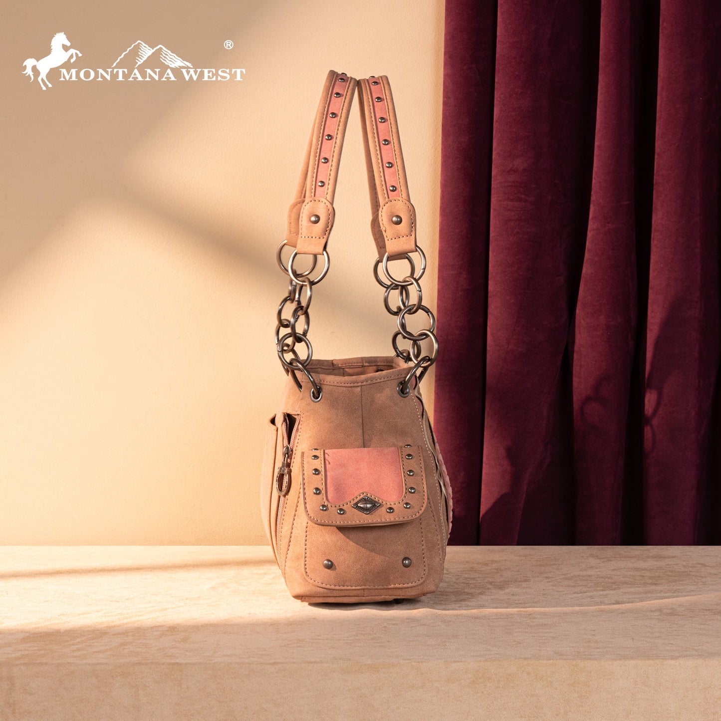 MW1325G-8085  Montana West Cut-Out Embroidered Concealed Carry Satchel