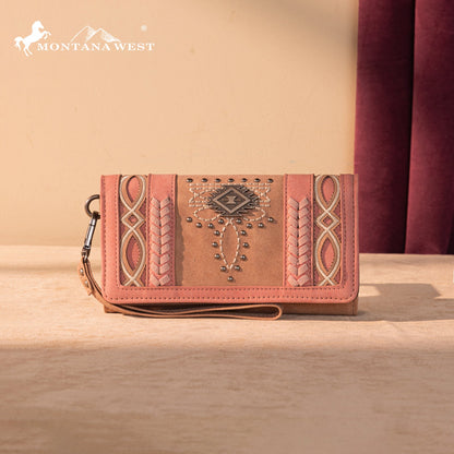 MW1325-W018 Montana West Cut-Out Embroidered Collection Wallet