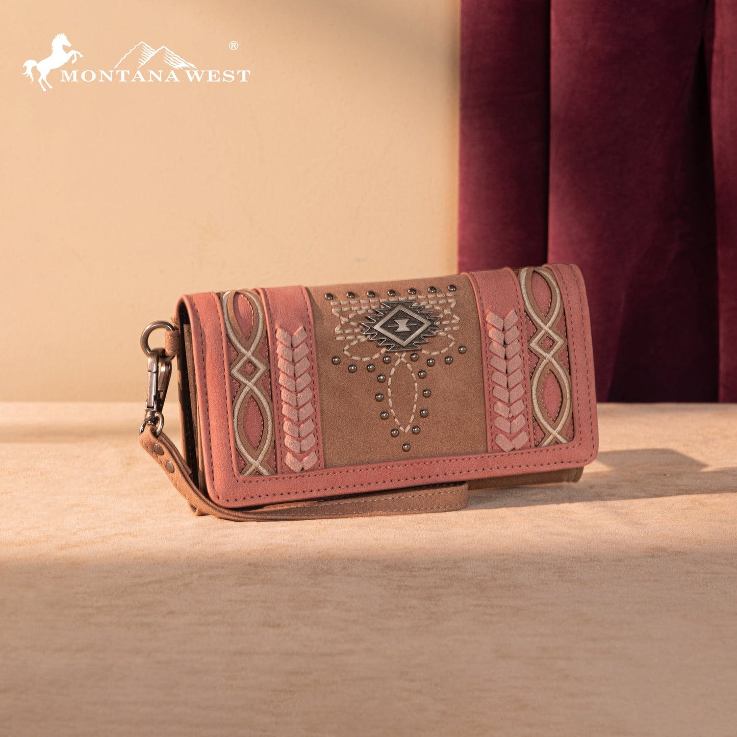 MW1325-W018 Montana West Cut-Out Embroidered Collection Wallet