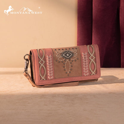 MW1325-W018 Montana West Cut-Out Embroidered Collection Wallet