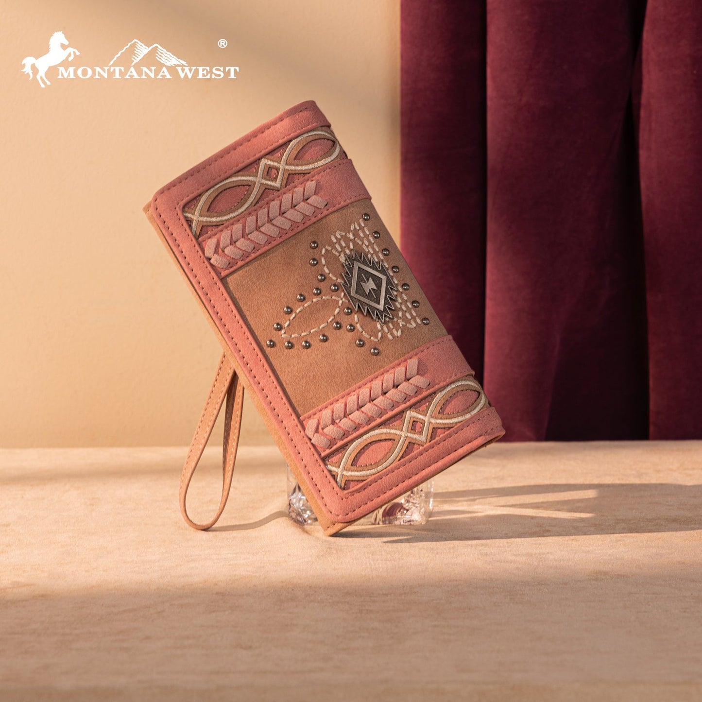 MW1325-W018 Montana West Cut-Out Embroidered Collection Wallet