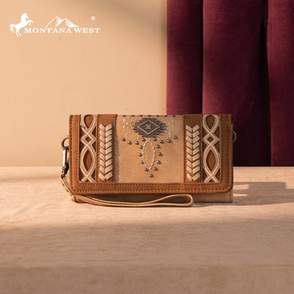 MW1325-W018 Montana West Cut-Out Embroidered Collection Wallet