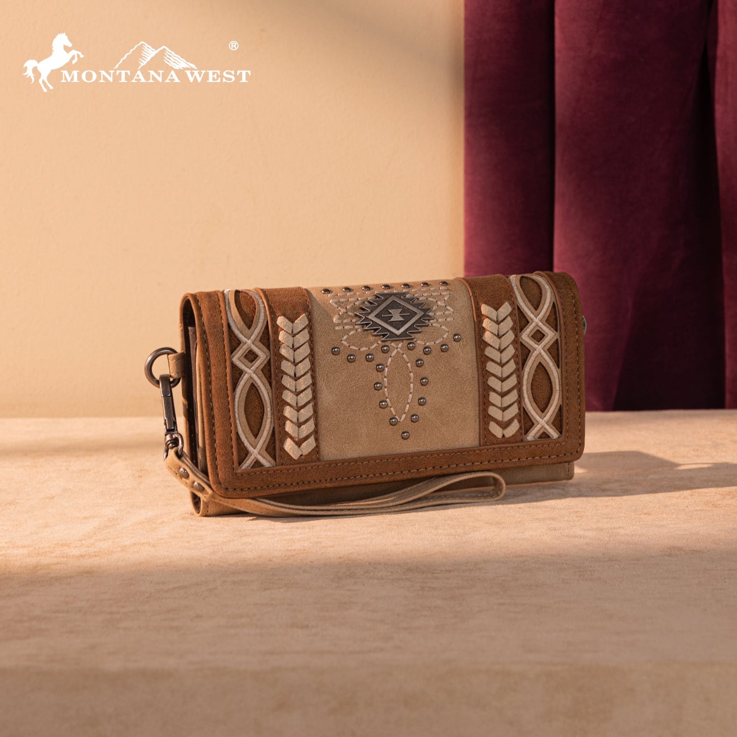 MW1325-W018 Montana West Cut-Out Embroidered Collection Wallet