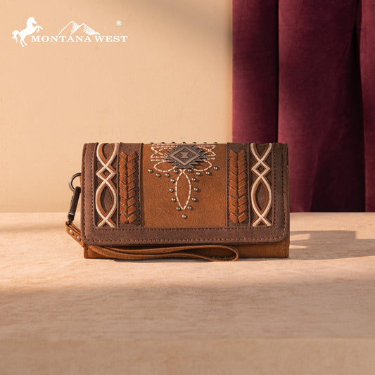 MW1325-W018 Montana West Cut-Out Embroidered Collection Wallet