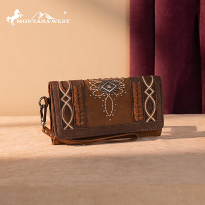 MW1325-W018 Montana West Cut-Out Embroidered Collection Wallet