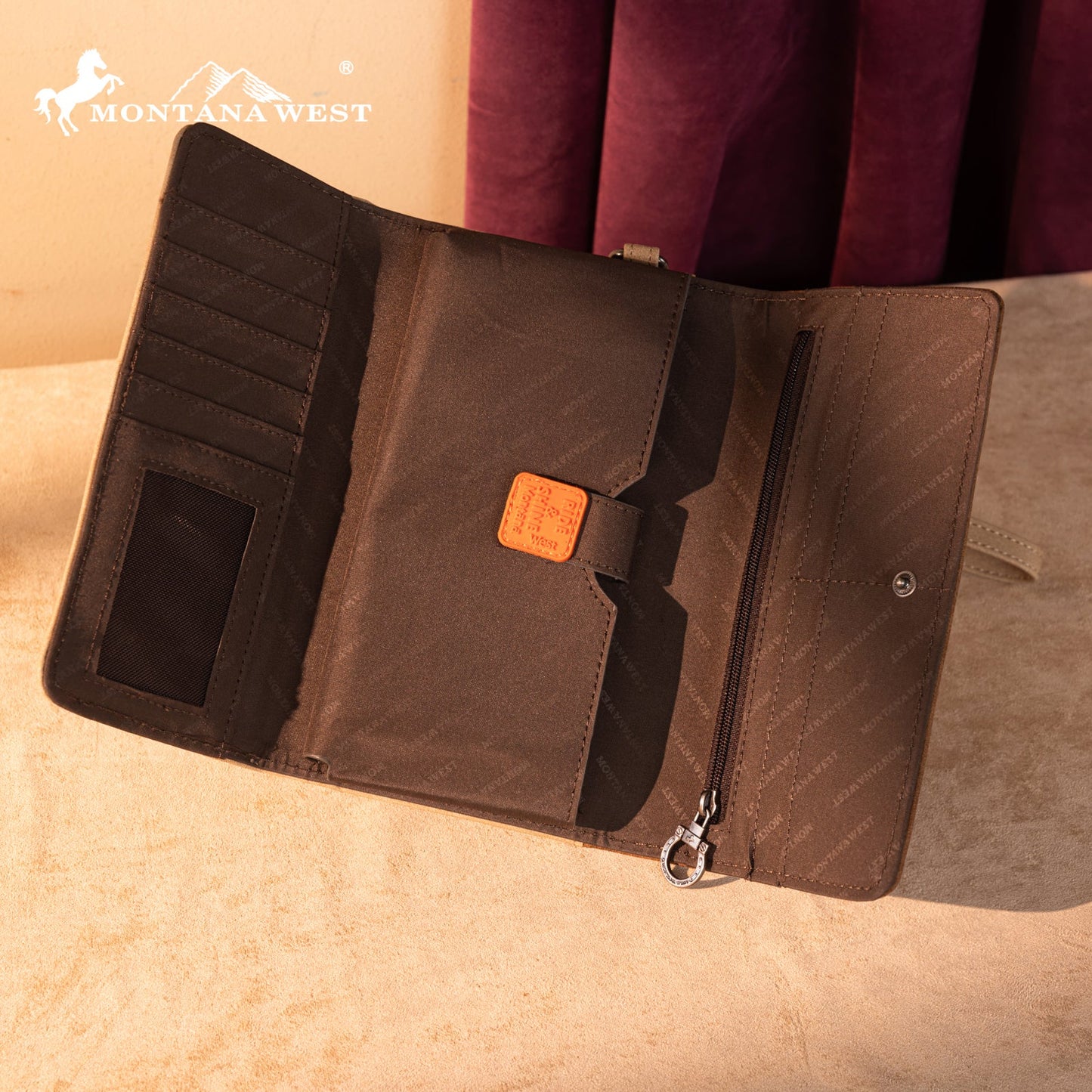 MW1325-W018 Montana West Cut-Out Embroidered Collection Wallet