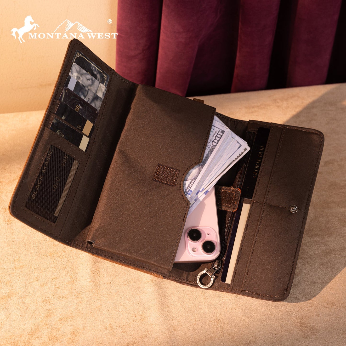 MW1325-W018 Montana West Cut-Out Embroidered Collection Wallet