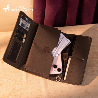 MW1325-W018 Montana West Cut-Out Embroidered Collection Wallet