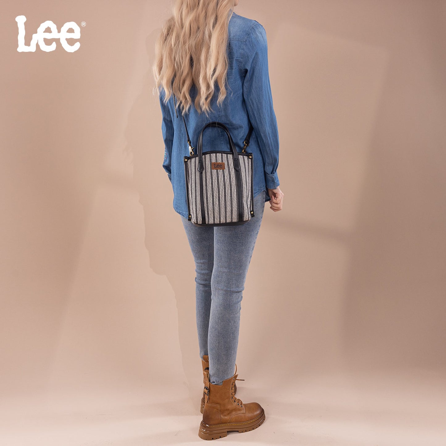 LEE55-002    LEE Stripe Collection Small Tote/Crossbody