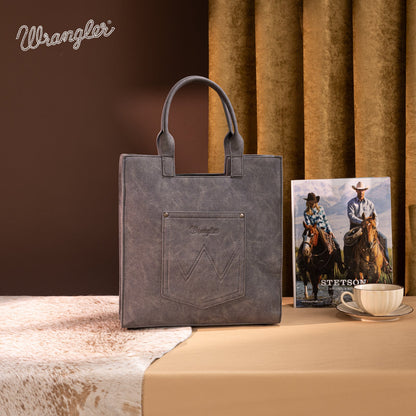 WG218-8900  Wrangler Aztec Embroidered Tote Bag/Crossbody- Black