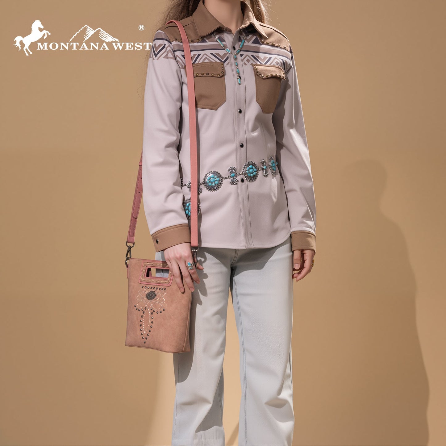 MW1325-8360  Montana West Cut-Out Embroidered Top Handle Crossbody