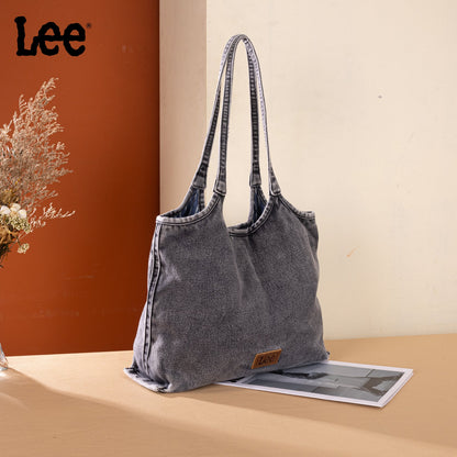 LEE63-001    LEE  Denim Canvas Tote Bag/Shoulder Bag - Black