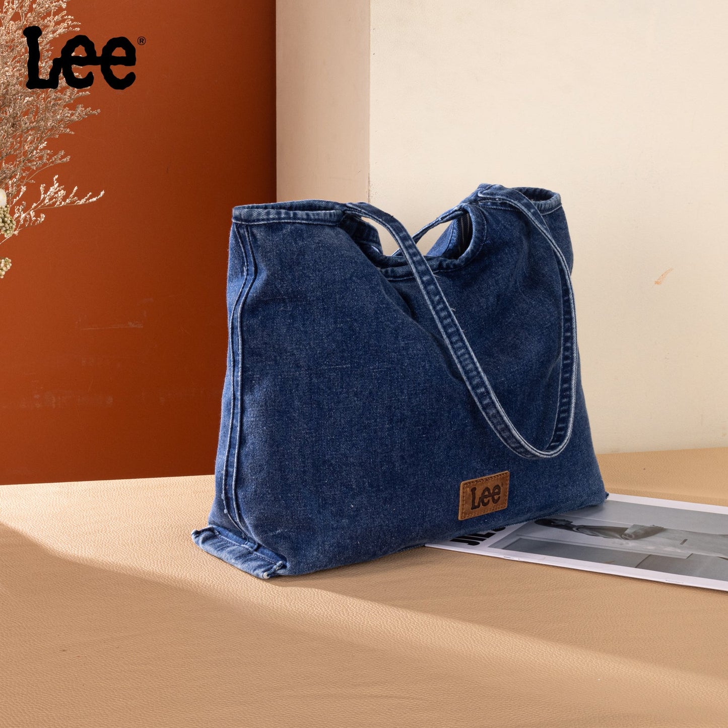 LEE63-001    LEE  Denim Canvas Tote Bag/Shoulder Bag - Dark Jean