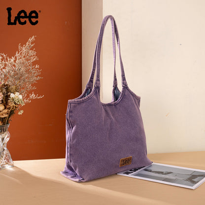 LEE63-001    LEE  Denim Canvas Tote Bag/Shoulder Bag - Light Purple