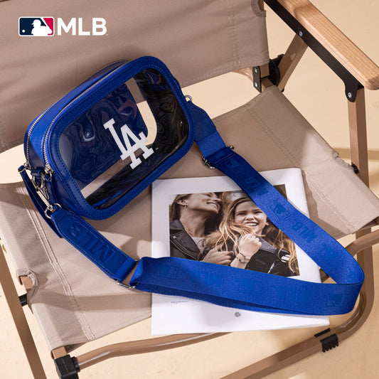 MLB-LA109  MLB Los Angeles Dodgers Team  Clear Crossbody Bag/Stadium Bag -Blue