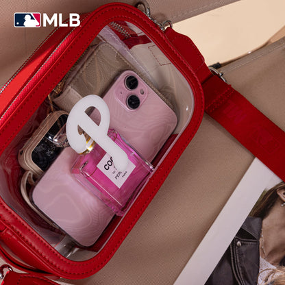 MLB-PP109RD  MLB Philadelphia Phillies Team Clear Crossbody Bag/Stadium Bag - Red