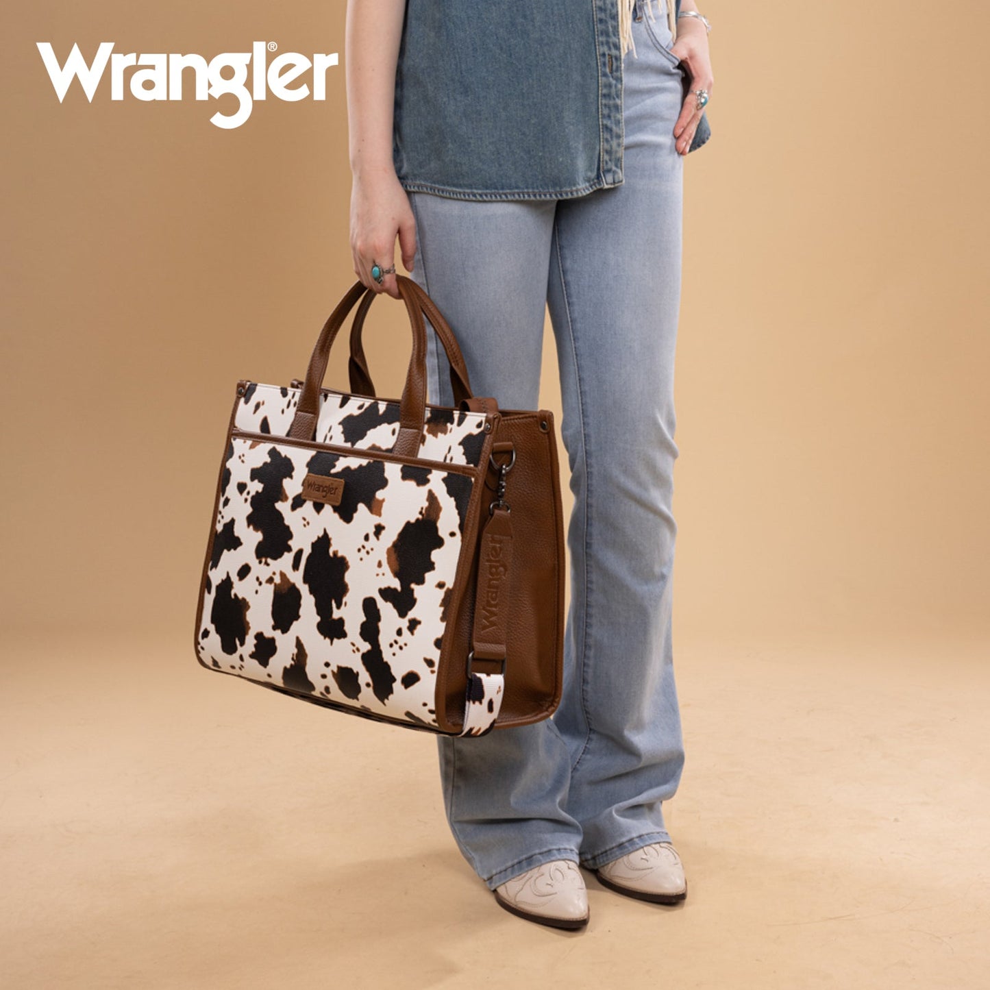 WG288-8119  Wrangler Carry-All Large Tote Work Tote /Crossbody - Cow-Brown