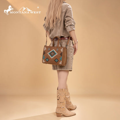 MW1332-8322 Montana West Aztec Collection Tote/Crossbody