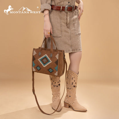 MW1332-8322 Montana West Aztec Collection Tote/Crossbody