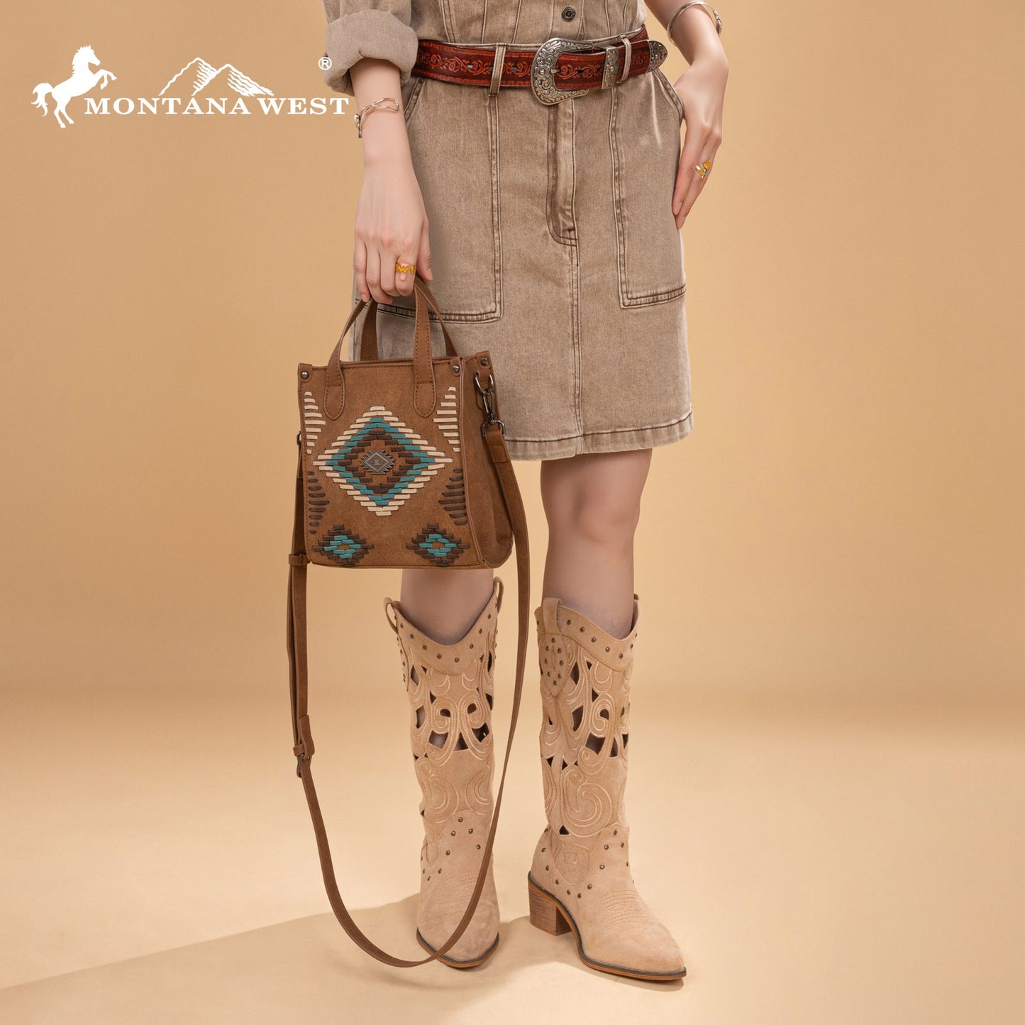 MW1332-160   Montana West Aztec Collection Crossbody