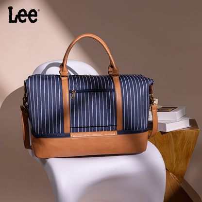 LEE56-001  LEE Striped Collection Canvas Duffle Bag