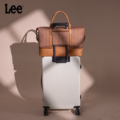 LEE56-001  LEE Striped Collection Canvas Duffle Bag