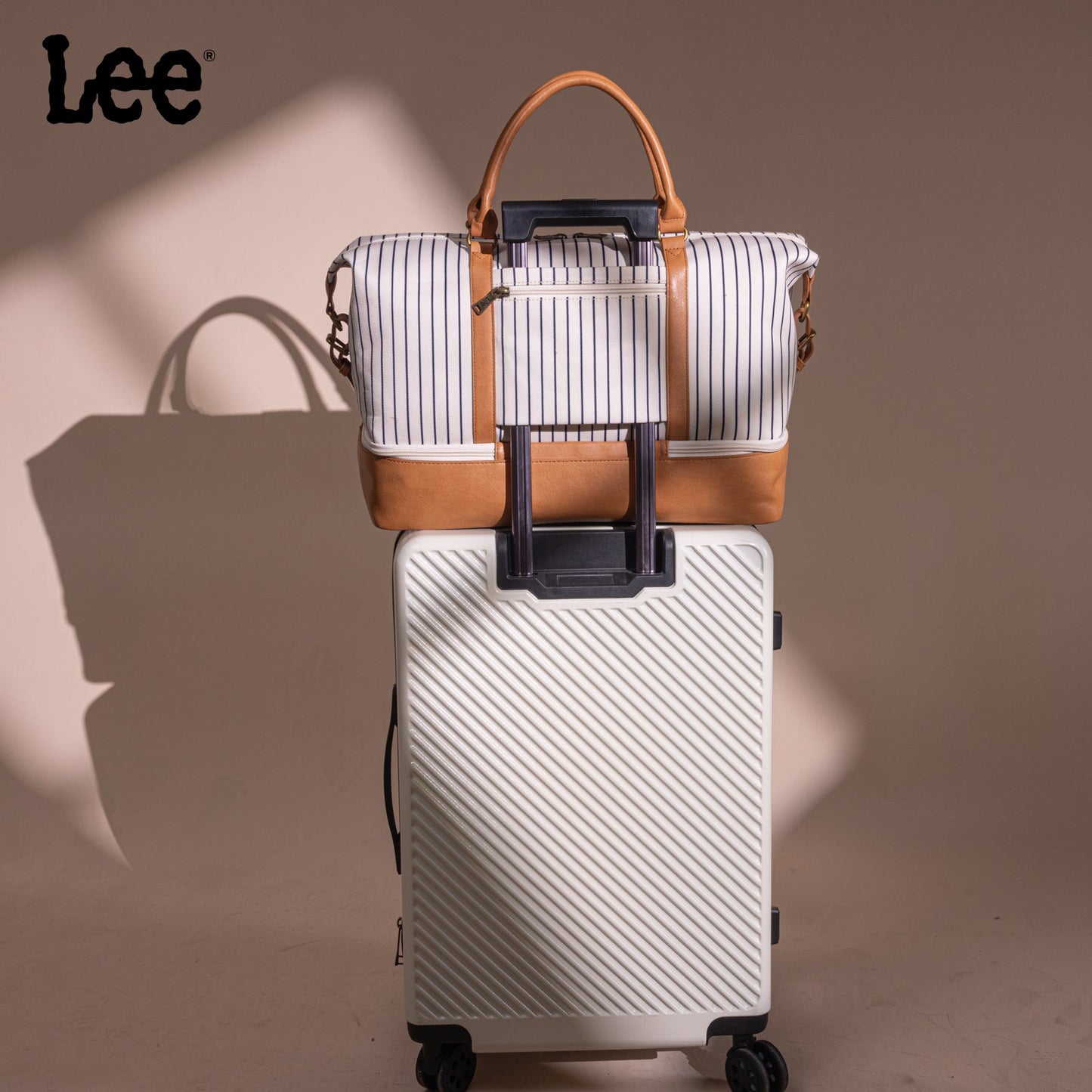 LEE56-001  LEE Striped Collection Canvas Duffle Bag