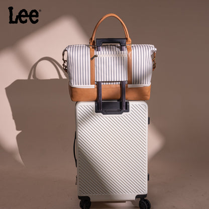 LEE56-001  LEE Striped Collection Canvas Duffle Bag