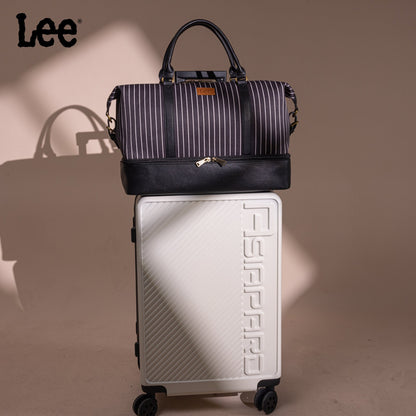 LEE56-001  LEE Striped Collection Canvas Duffle Bag