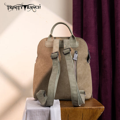 TR196G-9115  Trinity Ranch Aztec Tooled Fringe Concealed Carry Backpack