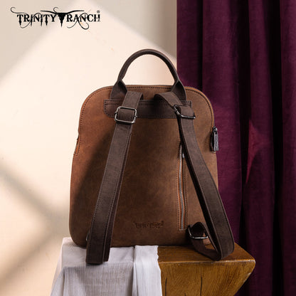 TR196G-9115  Trinity Ranch Aztec Tooled Fringe Concealed Carry Backpack