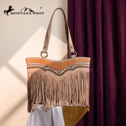 MW1340G-8317 Montana West Fringe Collection Concealed Carry Tote